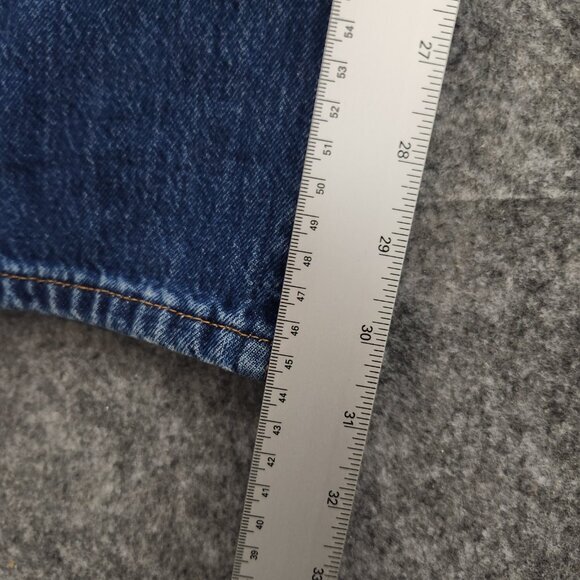 Levis Premium 501 Jeans Men 28x32 Button Fly Medium Wash Blue Denim Straight Fit - Picture 4 of 10